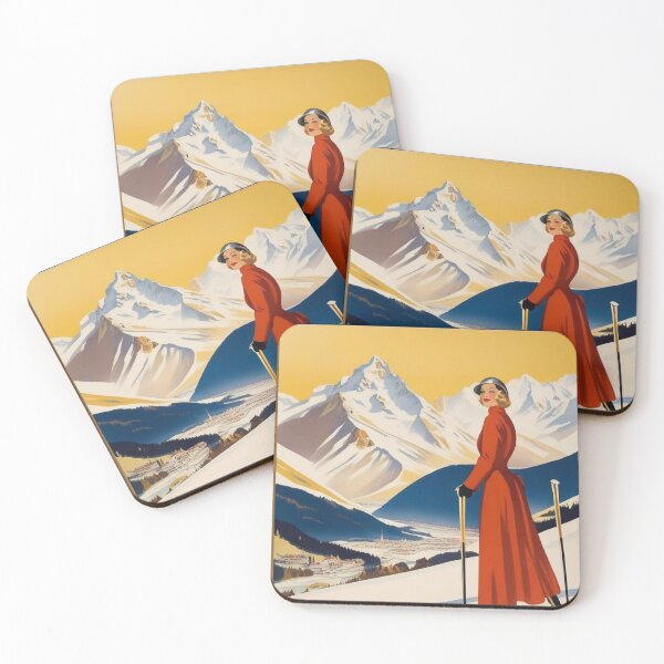 Item preview, St. Moritz Vintage Ski Poster | 1930s Swiss Alps Travel Art designed and sold by Esterlane.