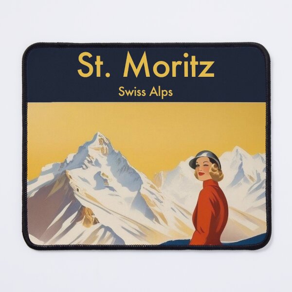 Item preview, St. Moritz Vintage Ski Poster | 1930s Swiss Alps Travel Art designed and sold by Esterlane.