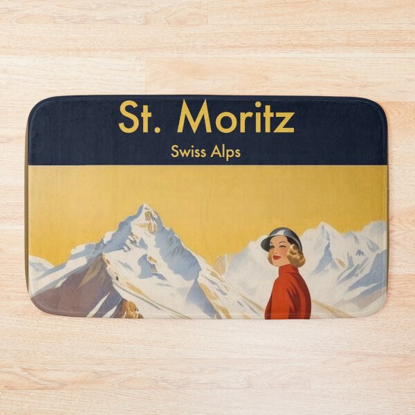 Item preview, St. Moritz Vintage Ski Poster | 1930s Swiss Alps Travel Art designed and sold by Esterlane.