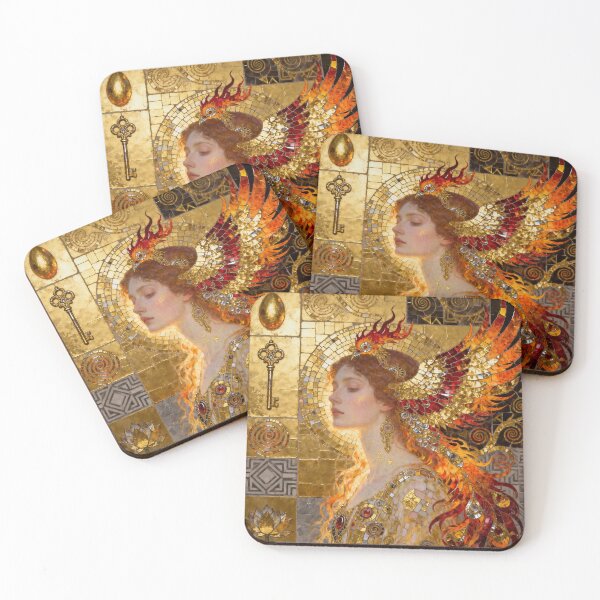 Item preview, Phoenix Woman Rebirth Beautiful Art Nouveau Gustav Klimt stylish art designed and sold by Vintage Designs +.