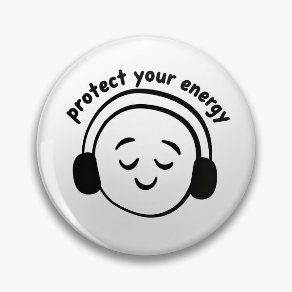 Item preview, Protect Your Energy Calm Mind Headphones Minimal Line Art designed and sold by SkeletonsDanger.