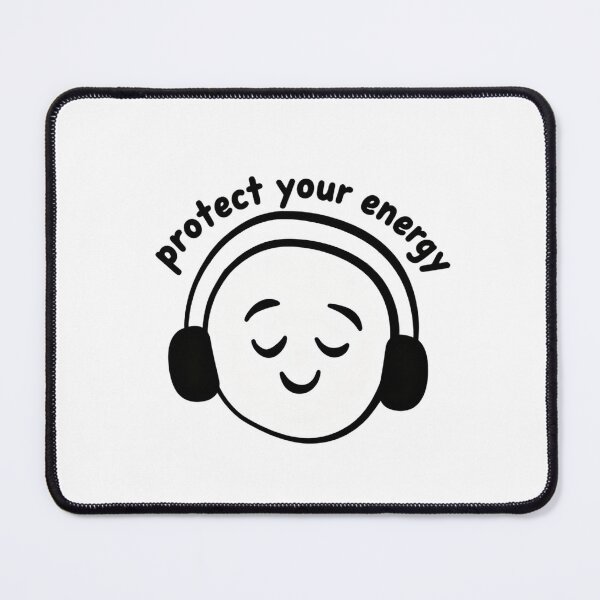 Item preview, Protect Your Energy Calm Mind Headphones Minimal Line Art designed and sold by SkeletonsDanger.