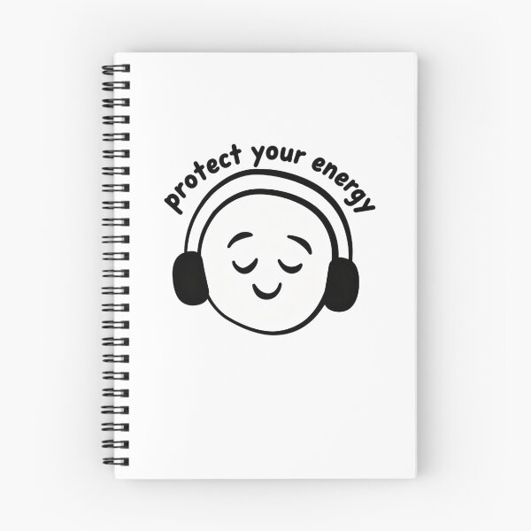 Item preview, Protect Your Energy Calm Mind Headphones Minimal Line Art designed and sold by SkeletonsDanger.