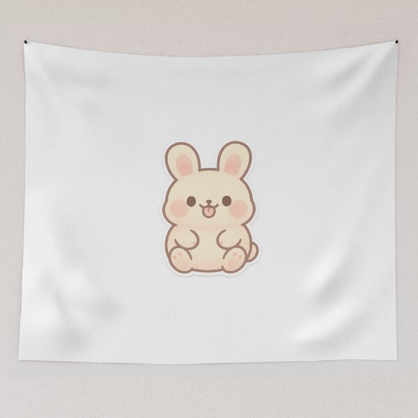 Artikelvorschau, Chibi Silly Bunny Sticker entworfen und verkauft von StickMint.