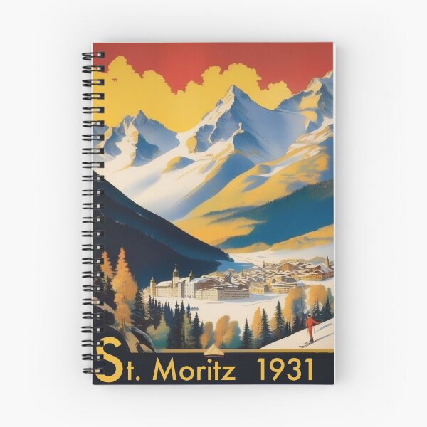 Item preview, Vintage Swiss Ski Resort Poster | St. Moritz Engadin Print designed and sold by Esterlane.
