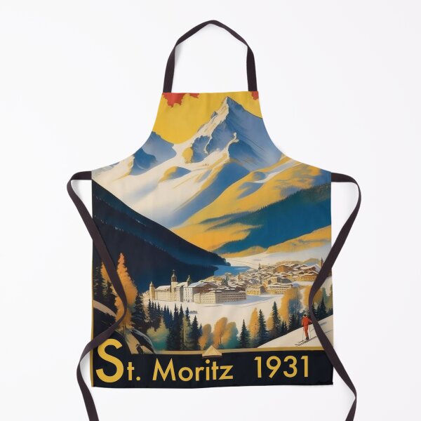 Item preview, Vintage Swiss Ski Resort Poster | St. Moritz Engadin Print designed and sold by Esterlane.