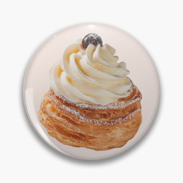 Item preview, Italian Zeppole Pastry Topped with Cream and a Blueberry designed and sold by Violet Peonies.