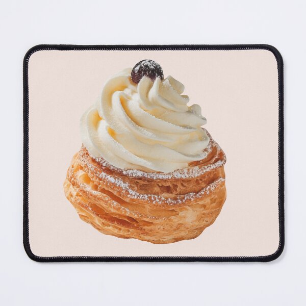 Item preview, Italian Zeppole Pastry Topped with Cream and a Blueberry designed and sold by Violet Peonies.