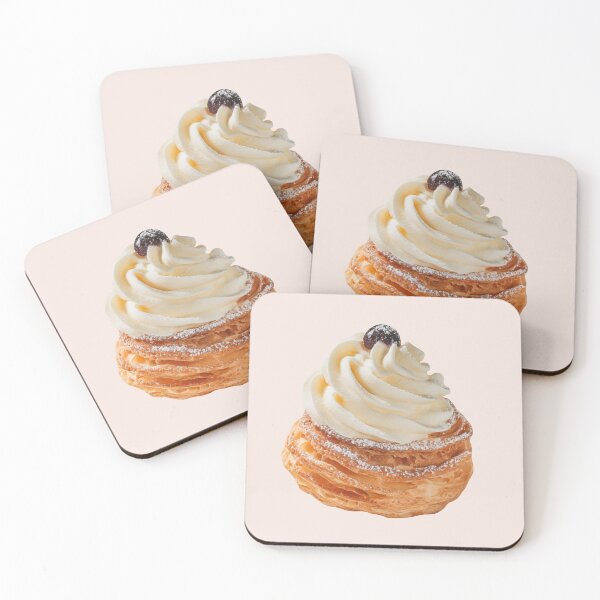 Item preview, Italian Zeppole Pastry Topped with Cream and a Blueberry designed and sold by Violet Peonies.