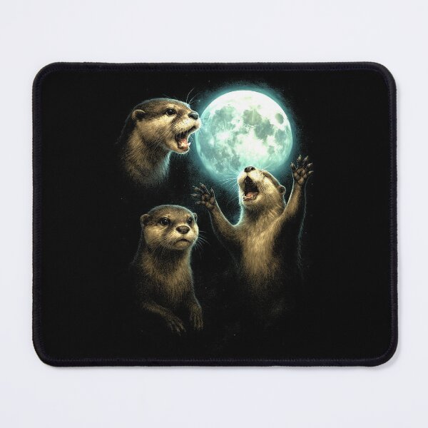 Item preview, Vintage Three Otters whit Moon, Funny Sea Animals - Sealife Otter Meme designed and sold by CARBONARA LLC..