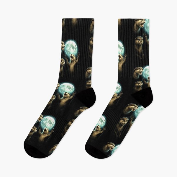 Item preview, Vintage Three Otters whit Moon, Funny Sea Animals - Sealife Otter Meme designed and sold by CARBONARA LLC..