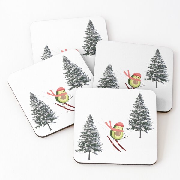Item preview, Cute Winter Avocado Ski Illustration designed and sold by RanoStore.