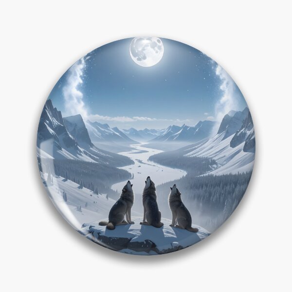 Item preview, "Cosmic Howl – The Three Wolves Under the Eternal Moon" designed and sold by Schoenenwald - Illustrations Uniques et Originales.