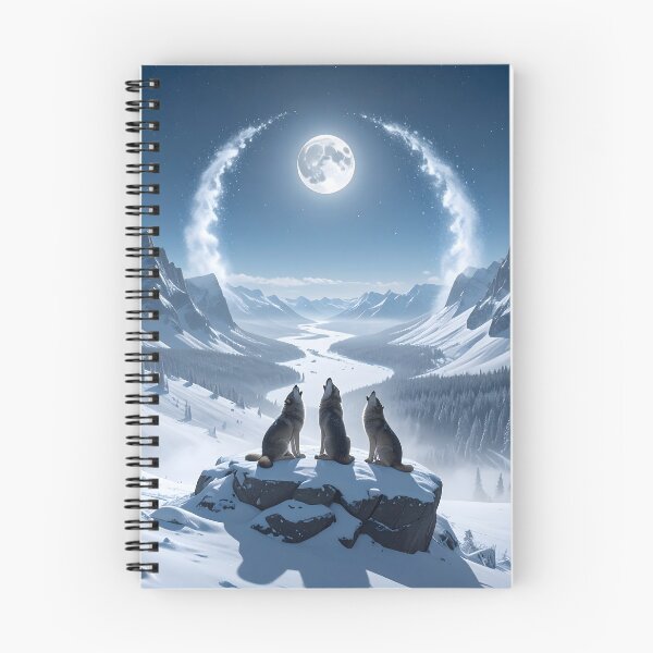 Item preview, "Cosmic Howl – The Three Wolves Under the Eternal Moon" designed and sold by Schoenenwald - Illustrations Uniques et Originales.