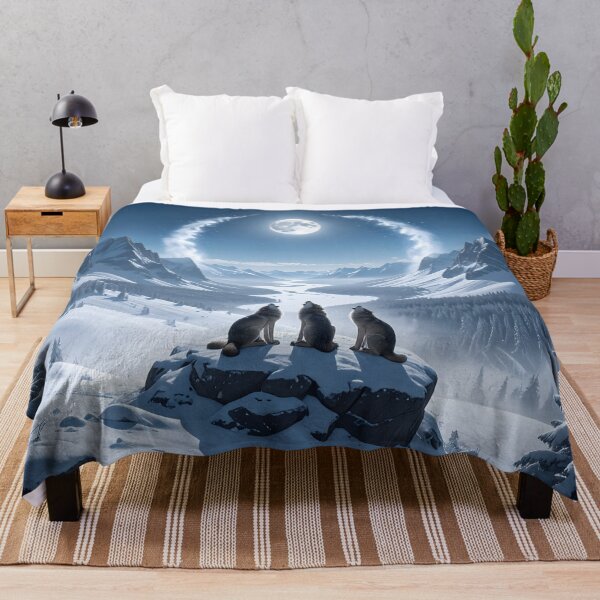 Item preview, "Cosmic Howl – The Three Wolves Under the Eternal Moon" designed and sold by Schoenenwald - Illustrations Uniques et Originales.