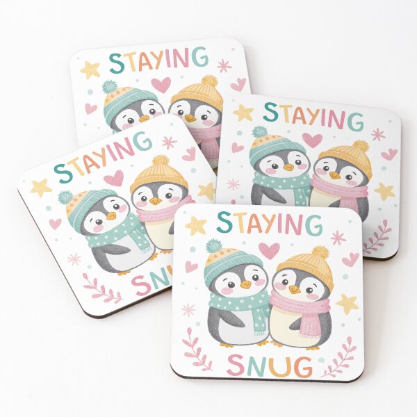 Item preview, Staying Snug Cute Penguin Couple designed and sold by CrownedCanvas.