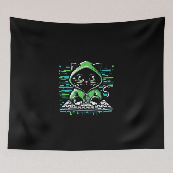 Item preview, Funny Hacker Cat on Keyboard - Your Password Was Weak designed and sold by GREENZ0NE.