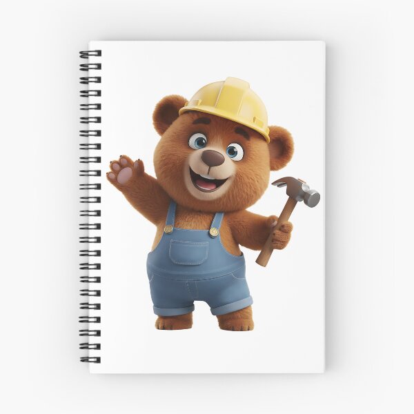 Item preview, Happy Construction Bear Waving With Hammer 3D Art designed and sold by vk09.