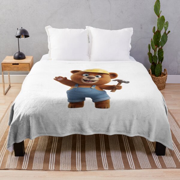 Item preview, Happy Construction Bear Waving With Hammer 3D Art designed and sold by vk09.