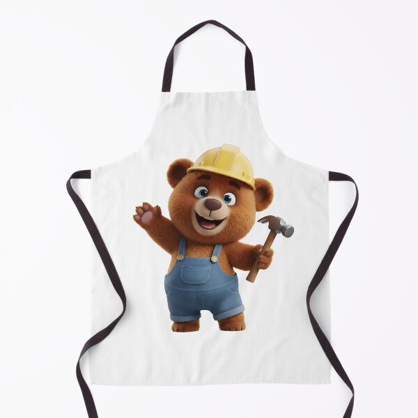 Item preview, Happy Construction Bear Waving With Hammer 3D Art designed and sold by vk09.