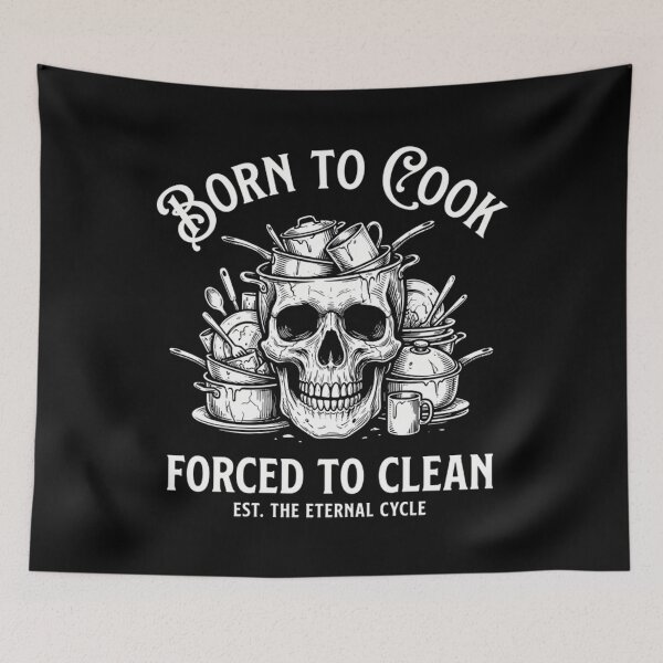 Item preview, Born To Cook Forced To Clean Funny Skeleton Chef designed and sold by Mason-Pride.