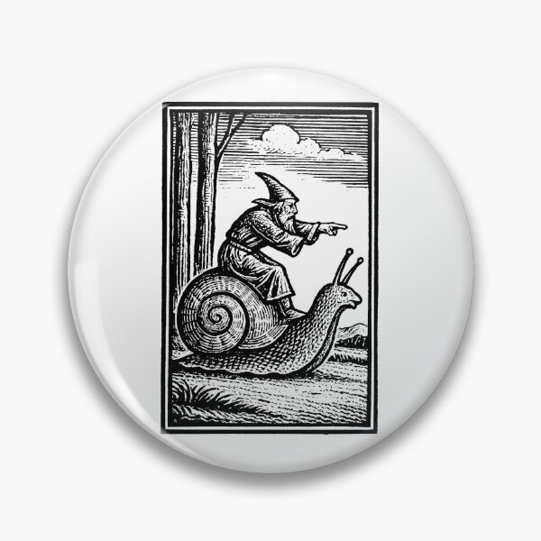 Item preview, Retro Medieval Wizard Snail Rider - Vintage 90s Renaissance Fantasy Art designed and sold by CARBONARA LLC..