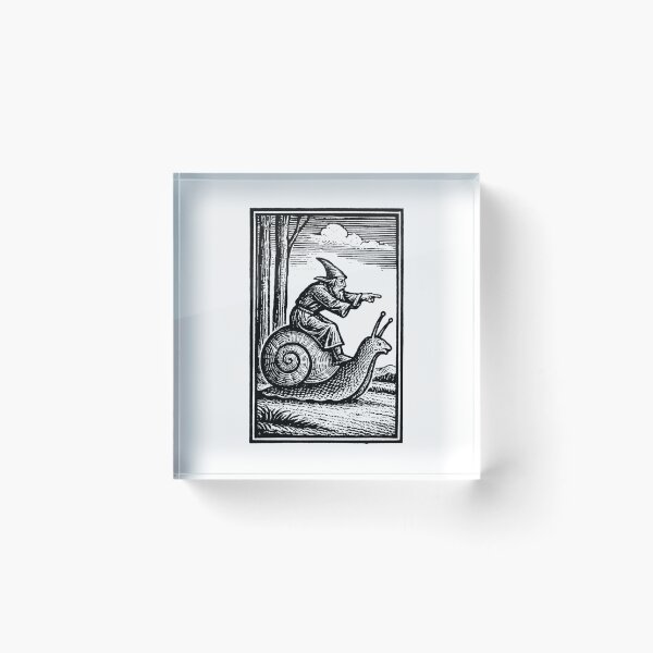 Item preview, Retro Medieval Wizard Snail Rider - Vintage 90s Renaissance Fantasy Art designed and sold by CARBONARA LLC..