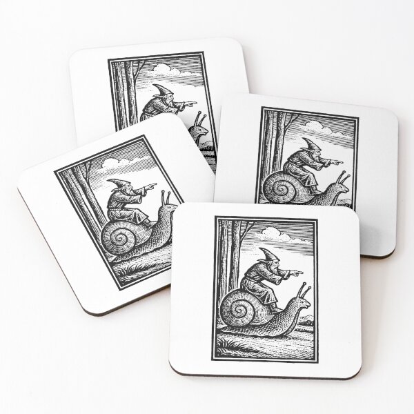 Item preview, Retro Medieval Wizard Snail Rider - Vintage 90s Renaissance Fantasy Art designed and sold by CARBONARA LLC..