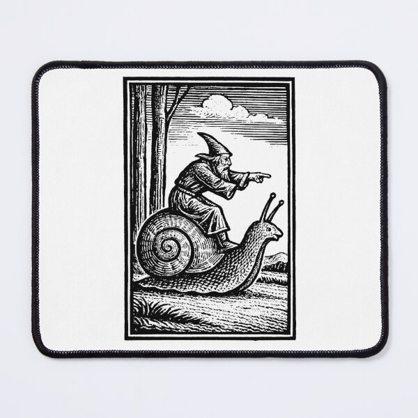 Item preview, Retro Medieval Wizard Snail Rider - Vintage 90s Renaissance Fantasy Art designed and sold by CARBONARA LLC..