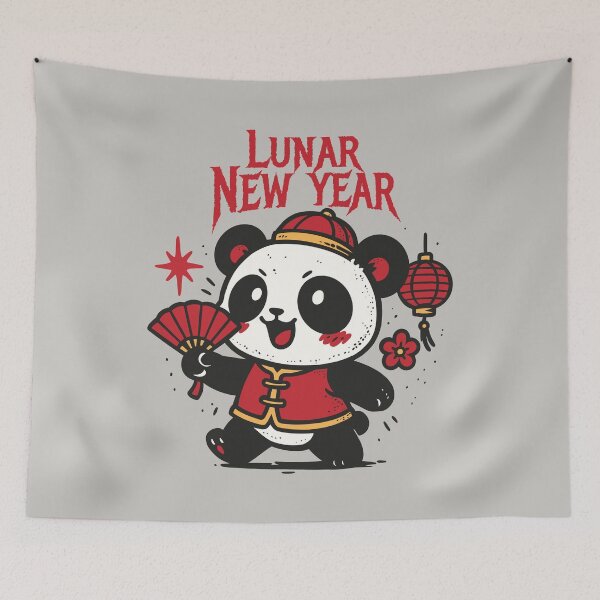 Item preview, Lunar New Year Panda with a Fan designed and sold by Ghost on Toast.