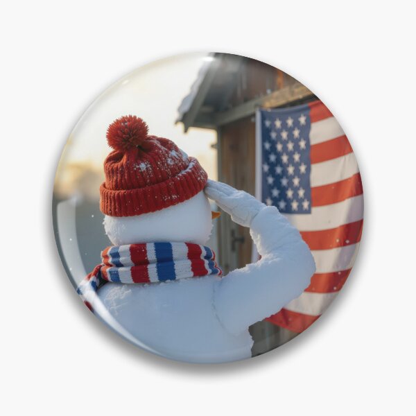 Item preview, Snowman Saluting an American Flag designed and sold by Maria Dryfhout.