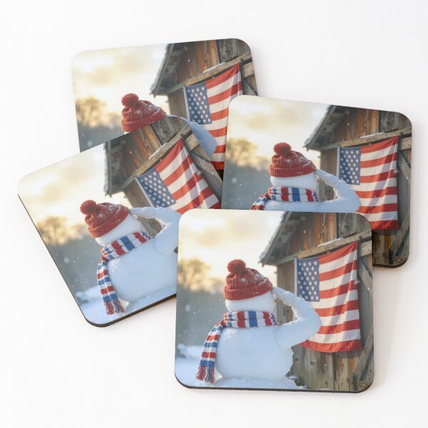 Item preview, Snowman Saluting an American Flag designed and sold by Maria Dryfhout.