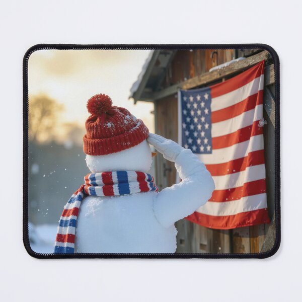 Item preview, Snowman Saluting an American Flag designed and sold by Maria Dryfhout.