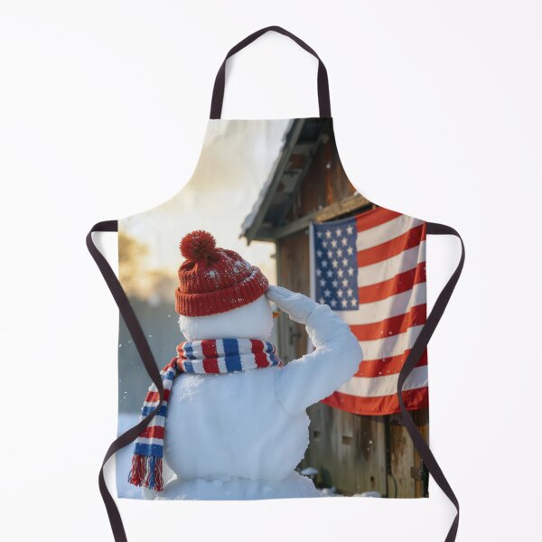 Item preview, Snowman Saluting an American Flag designed and sold by Maria Dryfhout.