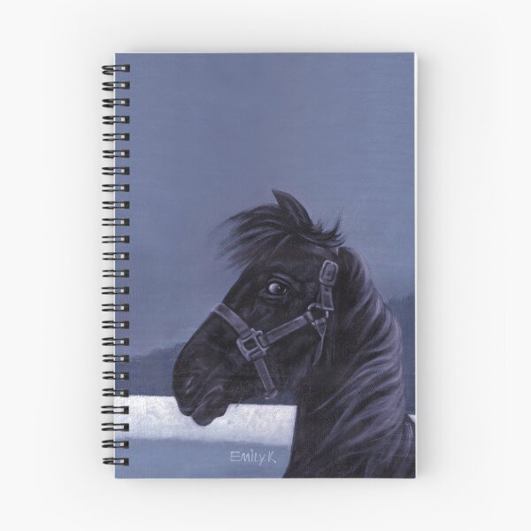 Item preview, A black horse says: Hi! Happy New Year! designed and sold by EmilyDouArt.