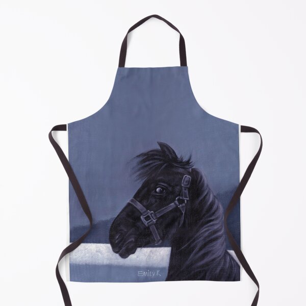 Item preview, A black horse says: Hi! Happy New Year! designed and sold by EmilyDouArt.