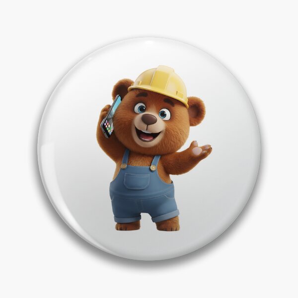 Item preview, Happy Construction Bear Talking On Smartphone Call designed and sold by vk09.