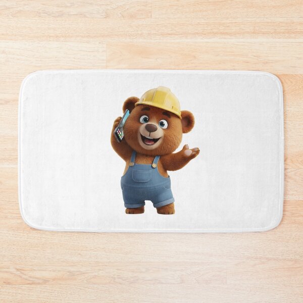 Item preview, Happy Construction Bear Talking On Smartphone Call designed and sold by vk09.