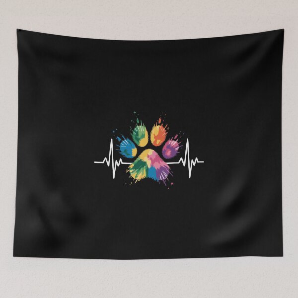 Item preview, Colorful Paw Print and Heartbeat designed and sold by jkrphoto.