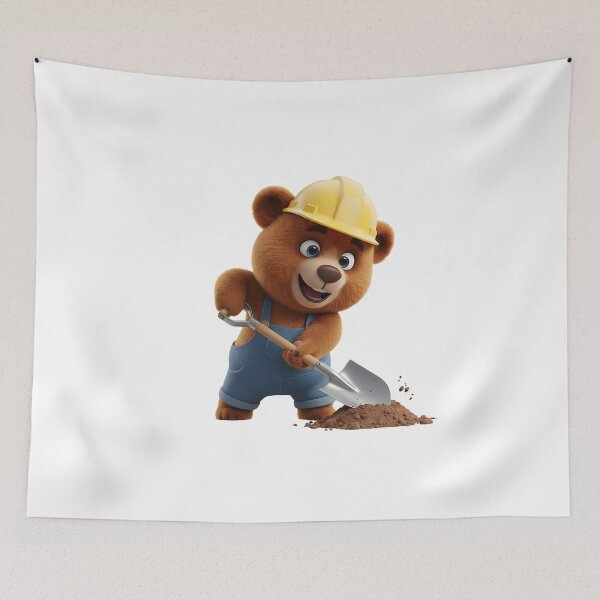 Item preview, Construction Bear Digging With Shovel In Dirt designed and sold by vk09.