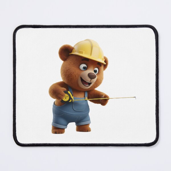 Item preview, Construction Bear Holding Tape Measure Tool 3D Art designed and sold by vk09.