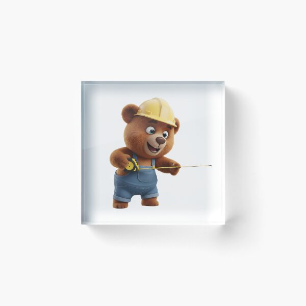 Item preview, Construction Bear Holding Tape Measure Tool 3D Art designed and sold by vk09.