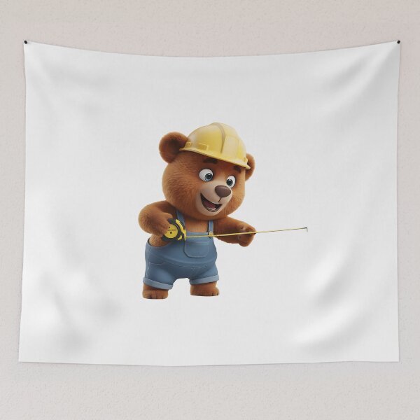 Item preview, Construction Bear Holding Tape Measure Tool 3D Art designed and sold by vk09.