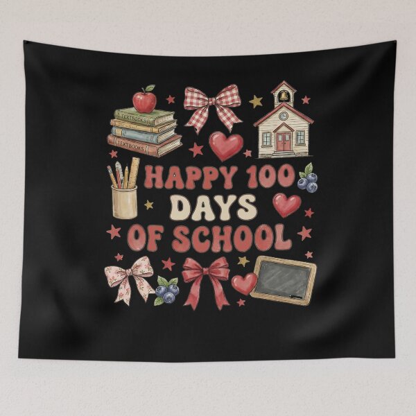 Aperçu de l'œuvre T-shirt « 100 jours d'école », Sweat-shirt « 100 jours à faire des trucs de prof », Joyeux 100e jour d'école !, T-shirt pour fêter les 100 jours d'école, Cadeau pour prof créée et vendue par THREE LITTLE BEANS.