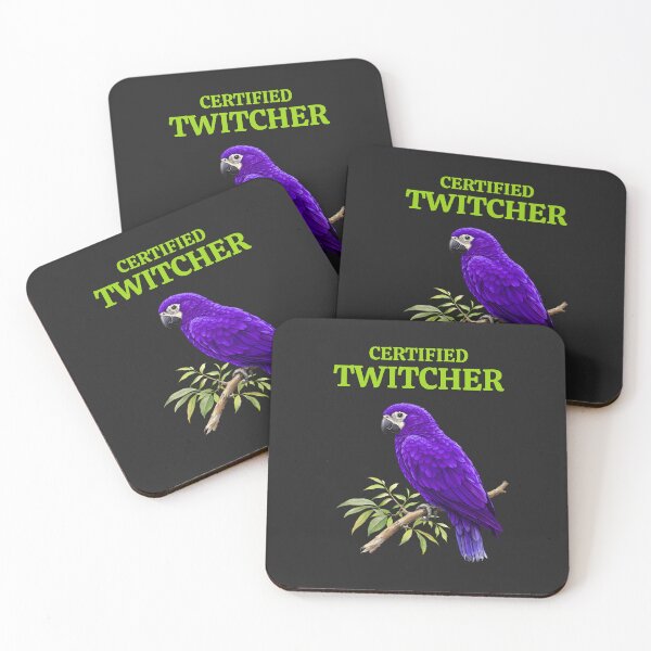 Item preview, Certified Twitcher Birdwatching Joke: Bright Purple Parrot Illustration designed and sold by elynne9.