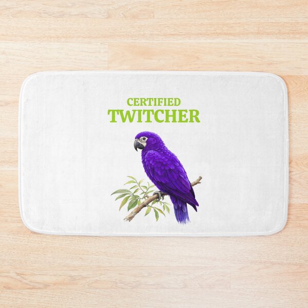 Item preview, Certified Twitcher Birdwatching Joke: Bright Purple Parrot Illustration designed and sold by elynne9.