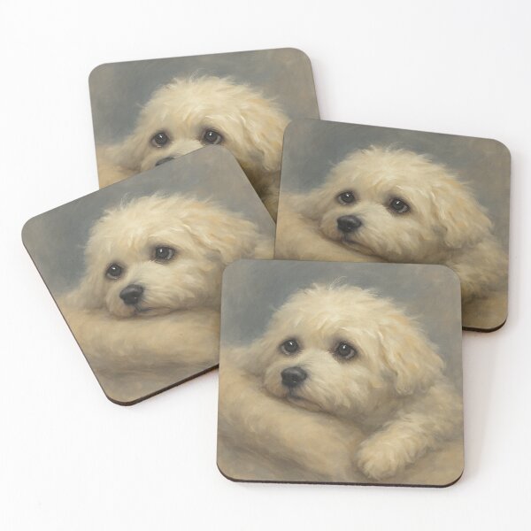 Item preview, Cream Puppy Portrait in Soft Oil Painting Style designed and sold by Gold Turtle  Lina.