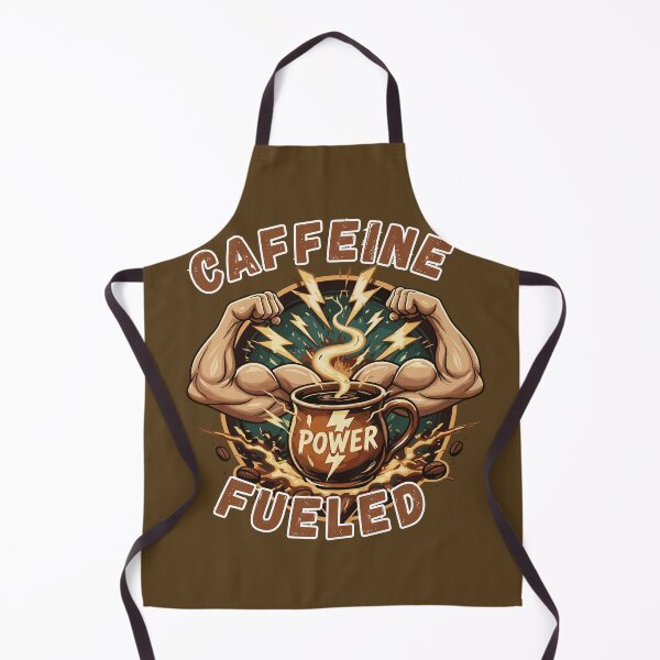 Item preview, Fueled by Caffeine – Power Coffee Muscle Badge Design designed and sold by SplashPixel.