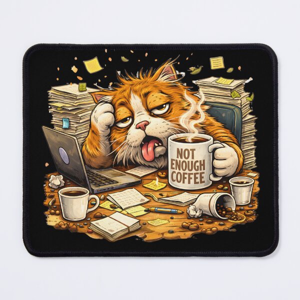 Item preview, Not Enough Coffee Cat Shirt – Grumpy Cat Coffee T Shirt – Funny Coffee Lover Tee – Work From Home Shirt – Office Humor Graphic – Caffeine Addict Gift designed and sold by Hischers Solution.