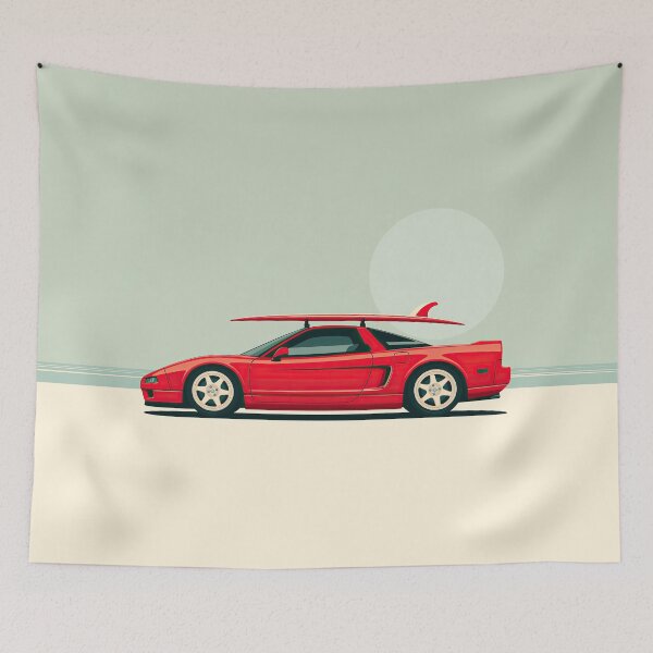 Item preview, Acura NSX classic Red Summer Surf illustration designed and sold by blackdogshop.